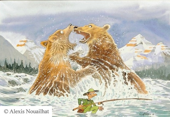 le combat des grizzly